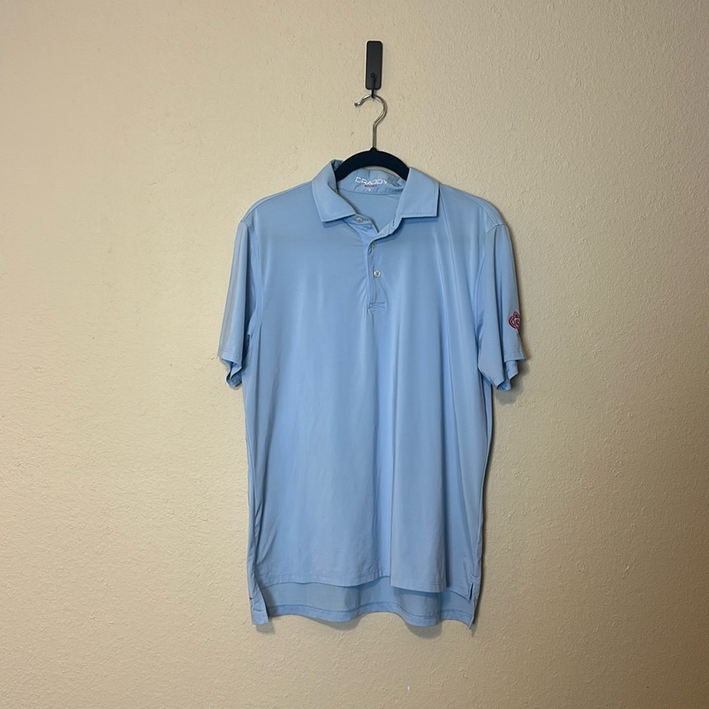 Draddy Sport Golf‎ Polo Shirt Mens Light Blue Size Small